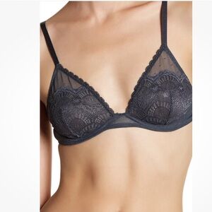 NWT Free People Lace Underwire Triangle Bra in Storm 32C